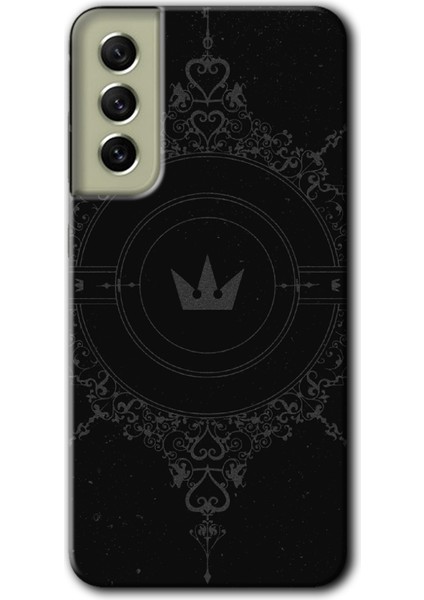 Galaxy S21 Fe Kılıf Hd Desen Baskılı Arka Kapak - Siyah Mandala 1