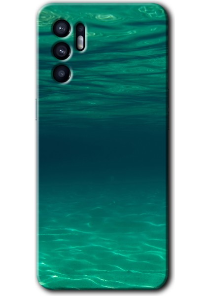 Oppo Reno 6 Kılıf Hd Desen Baskılı Arka Kapak + Kırılmaz Cam - Derin Deniz