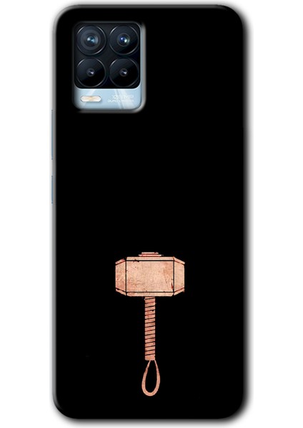 Realme 8 Pro Kılıf Hd Desen Baskılı Arka Kapak + Kırılmaz Cam - Thor Çekiç