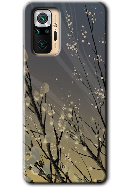 Redmi Note 10 Pro Kılıf Hd Desen Baskılı Arka Kapak + Kırılmaz Cam - Branches Flowers