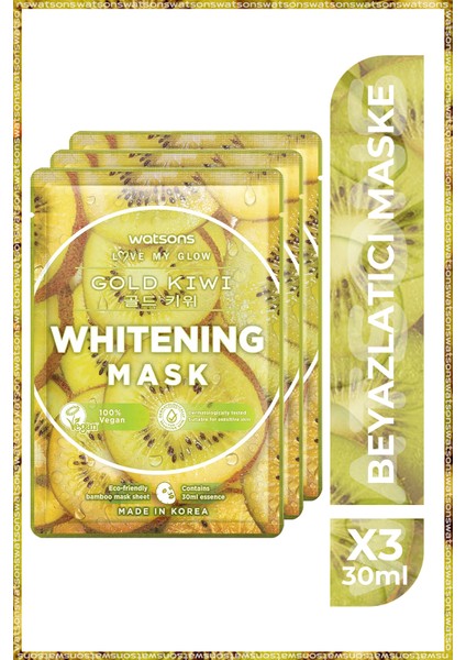 Fruity Maske Gold Kiwi Whitening Maske * 3 Adet