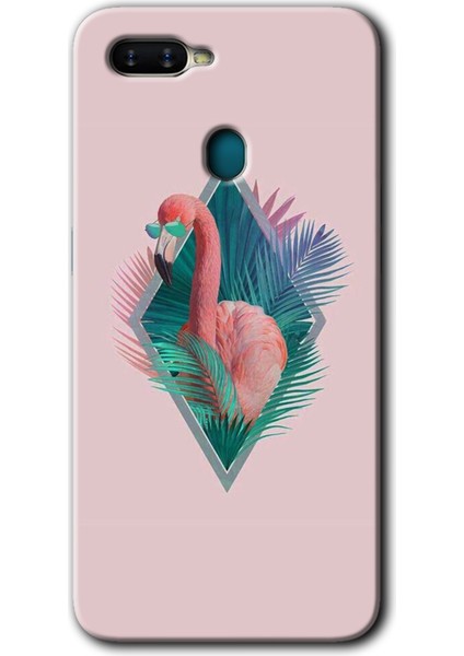 Oppo Ax7 Kılıf Hd Desen Baskılı Arka Kapak - Flamingo