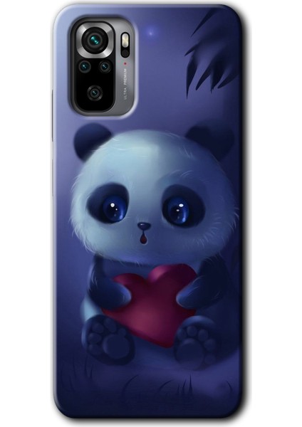Redmi Note 10S Kılıf Hd Desen Baskılı Arka Kapak + Kırılmaz Cam - Bebek Panda