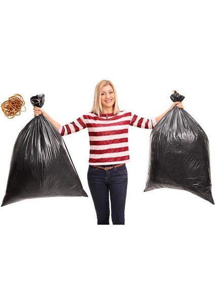 10 Adet 80X110 Lastikli Siyah Ultra Kalın Battal Boy Ev Taşıma Taşınma Poşeti Nakliye Çuvalı Nakliyat Torbası