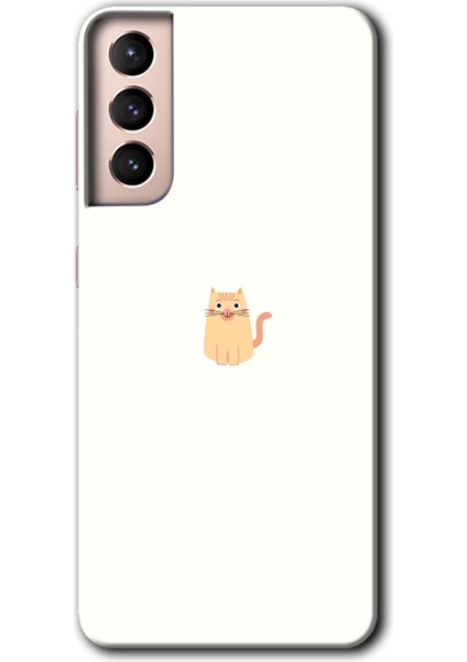 Galaxy S21 Kılıf Hd Desen Baskılı Arka Kapak - Cat Minimalism