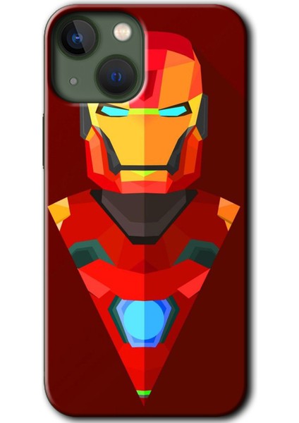 Apple iPhone 13 Kılıf Hd Desen Baskılı Arka Kapak - Iron Man Çizim