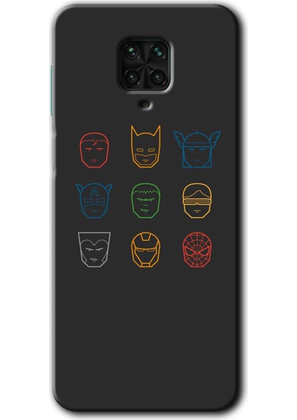 Redmi Note 9s Kılıf Hd Desen Baskılı Arka Kapak - Avengers Minimalism