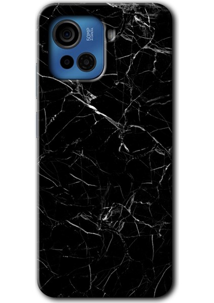 Casper Via F30 Plus Kılıf Hd Desen Baskılı Arka Kapak + Kırılmaz Cam - Siyah Mermer