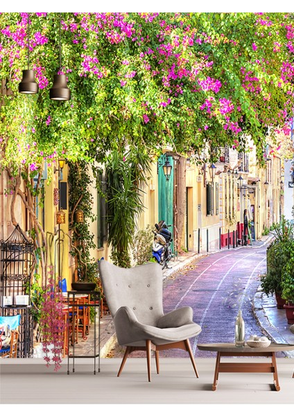 Bahar Yolu Desenli Isı ve Ses Yalıtımlı Sağlıklı Tekstil Duvar Kağıdı modelleri