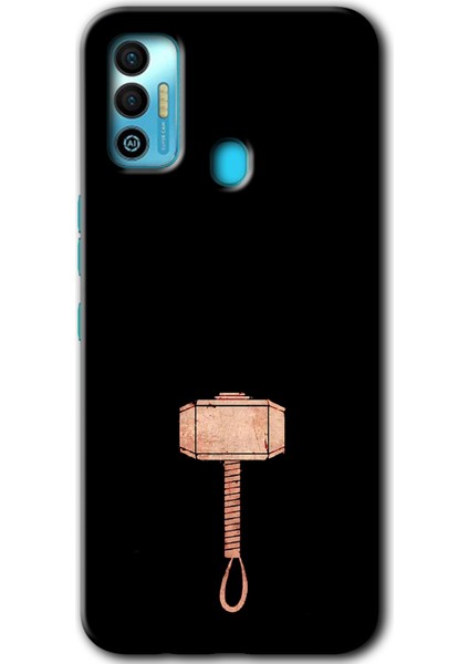 Tecno Spark 7t Kılıf Hd Desen Baskılı Arka Kapak + Kırılmaz Cam - Thor Çekiç