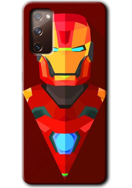 Galaxy S20 Fe Kılıf Hd Desen Baskılı Arka Kapak + Kırılmaz Cam - Iron Man Çizim