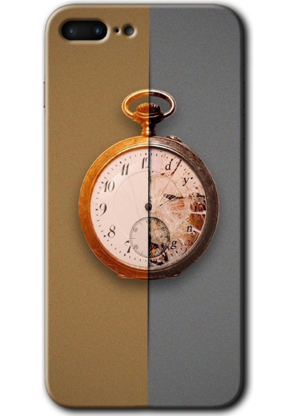 Apple iPhone 7 Plus Kılıf Hd Desen Baskılı Arka Kapak + Kırılmaz Cam - Clocks Artwork