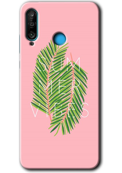 Huawei P30 Lite Kılıf Hd Desen Baskılı Arka Kapak + Kırılmaz Cam - Summer Vibes