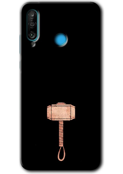 Huawei P30 Lite Kılıf Hd Desen Baskılı Arka Kapak + Kırılmaz Cam - Thor Çekiç
