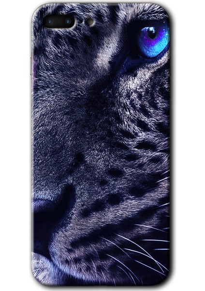 Apple iPhone 7 Plus Kılıf Hd Desen Baskılı Arka Kapak + Kırılmaz Cam - Kaplan