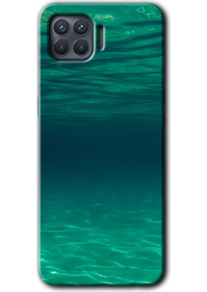 Oppo Reno 4 Lite Kılıf Hd Desen Baskılı Arka Kapak + Kırılmaz Cam - Derin Deniz