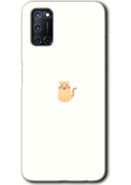 Oppo A52 Kılıf Hd Desen Baskılı Arka Kapak - Cat Minimalism