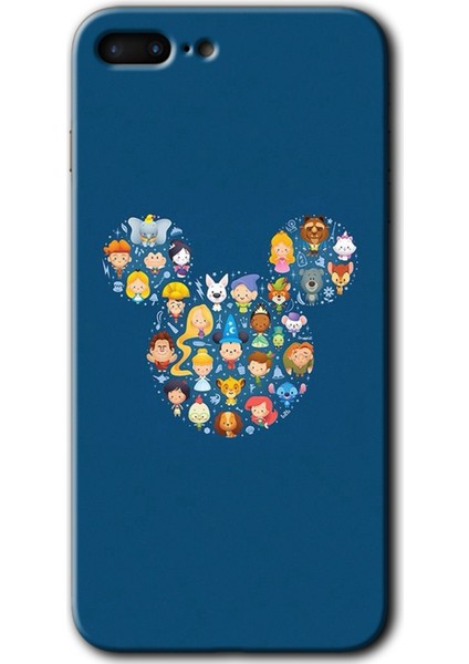 Apple iPhone 7 Plus Kılıf Hd Desen Baskılı Arka Kapak + Kırılmaz Cam - Mickey