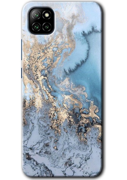 Casper Via E30 Kılıf Hd Desen Baskılı Arka Kapak + Kırılmaz Cam - Eski Mermer