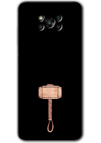 Poco X3 Nfc Kılıf Hd Desen Baskılı Arka Kapak + Kırılmaz Cam - Thor Çekiç