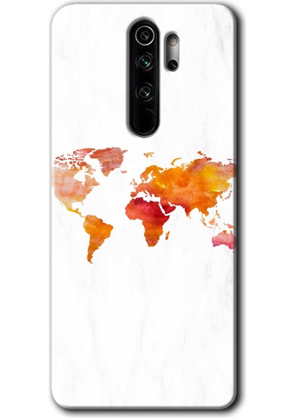 Redmi Note 8 Pro Kılıf Hd Desen Baskılı Arka Kapak - Dünya Haritası