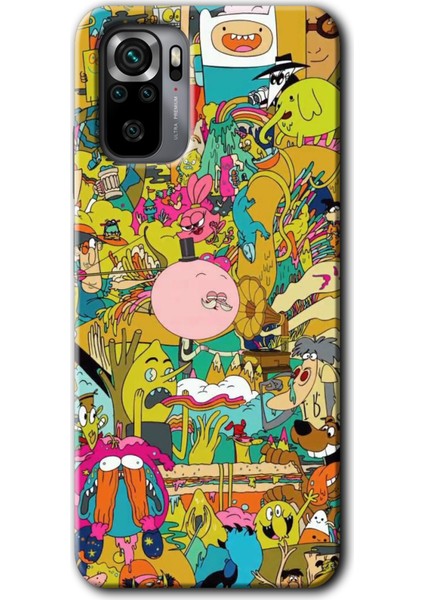 Redmi Note 10 Kılıf Hd Desen Baskılı Arka Kapak + Kırılmaz Cam - Süper Çizgi Kahramanlar 2