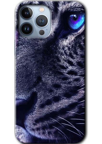 Apple iPhone 13 Pro Max Kılıf Hd Desen Baskılı Arka Kapak + Kırılmaz Cam - Kaplan