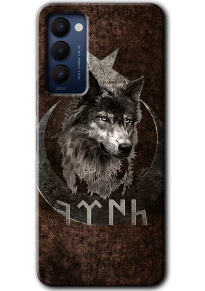 Tecno Camon 18P Kılıf Hd Desen Baskılı Arka Kapak + Kırılmaz Cam - Bozkurt Göktürk