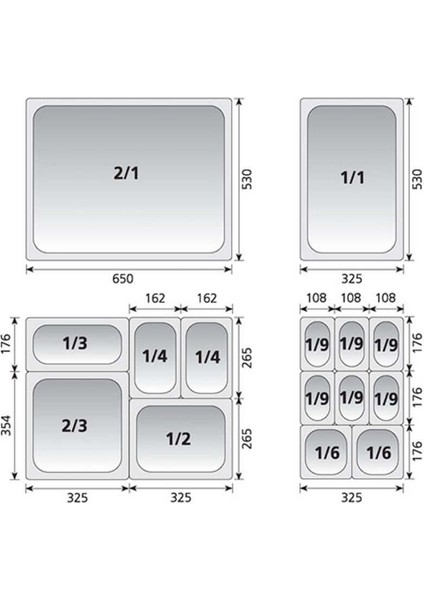 Gastronom Küvet - Gn 1/9*100 Standart Küvet