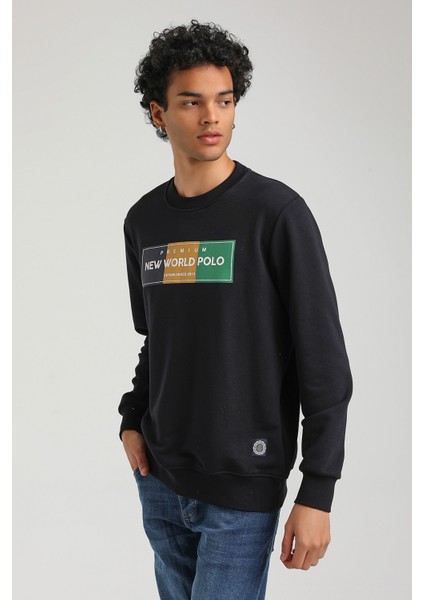 Bisiklet Yaka Lacivert Slim Fit Sweatshirt 23FWM60155 indirimleri