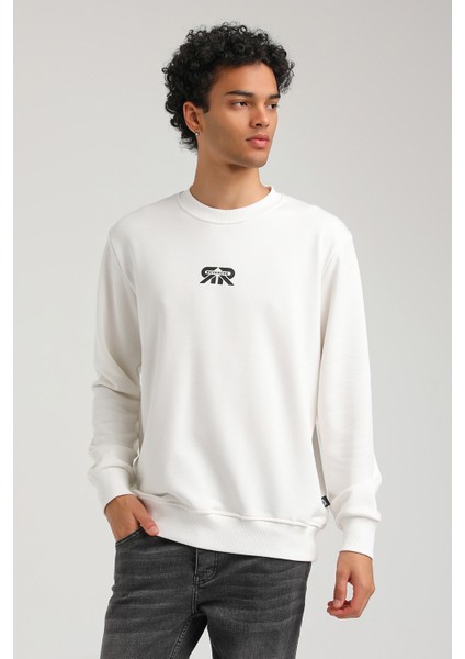 Bisiklet Yaka Ekru Regular Custom Sweatshirt 23FWM60143 fiyatları