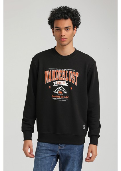 Bisiklet Yaka Siyah Slim Fit Sweatshirt 23FWM60146 fırsatları
