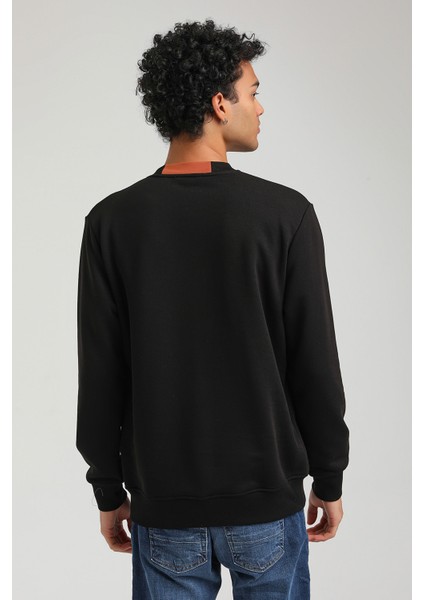 Bisiklet Yaka Siyah Slim Fit Sweatshirt 23FWM60146 indirimleri