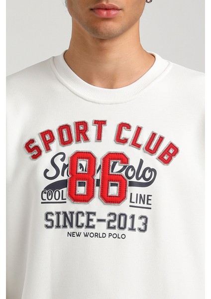 Bisiklet Yaka Ekru Slim Fit Sweatshirt 23FWM60159 fırsatları