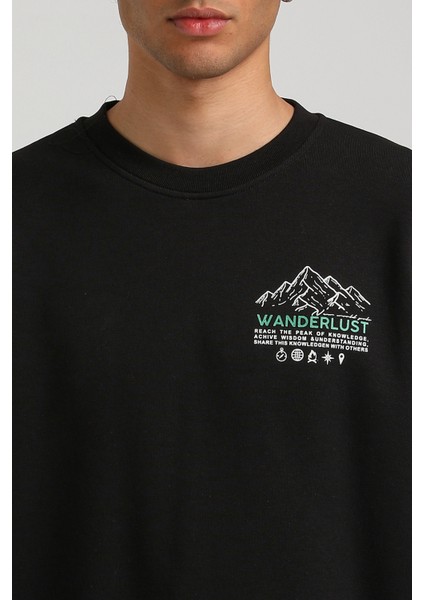 Bisiklet Yaka Siyah Slim Fit Sweatshirt 23FWM60148 fiyatları