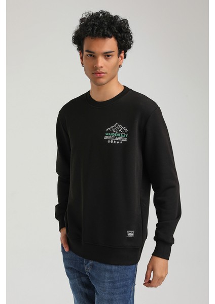 Bisiklet Yaka Siyah Slim Fit Sweatshirt 23FWM60148 fırsatları