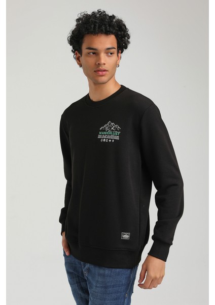 Bisiklet Yaka Siyah Slim Fit Sweatshirt 23FWM60148 indirimleri