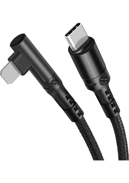Type-C To Iphone 20W Lightning Hızlı Şarj Kablosu Oyuncu 90 Derece Kablo