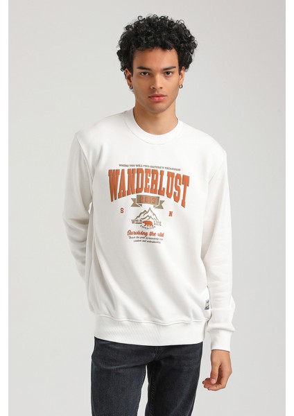 Bisiklet Yaka Ekru Slim Fit Sweatshirt 23FWM60146 fiyatları