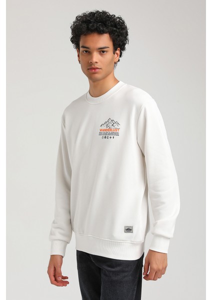 Bisiklet Yaka Ekru Slim Fit Sweatshirt 23FWM60148 fiyatları