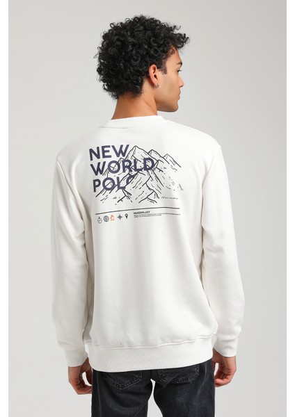 Bisiklet Yaka Ekru Slim Fit Sweatshirt 23FWM60148 indirimleri