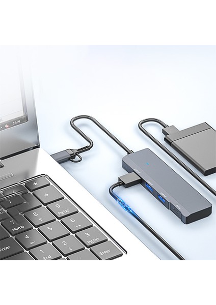 ADS-309D 4 Portlu Usb+Type-C USB 3.0 Çoklayıcı Data Hub Adaptör