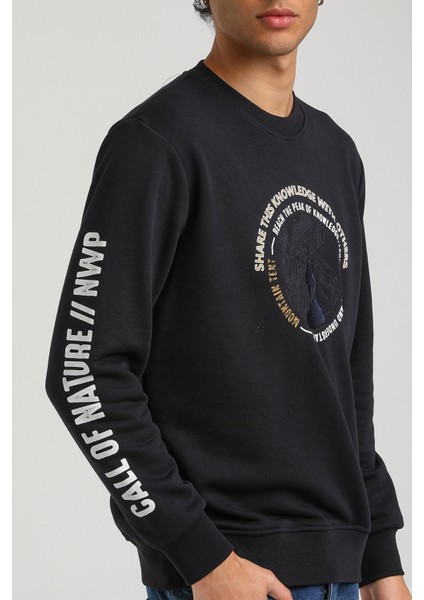 Bisiklet Yaka Lacivert Slim Fit Sweatshirt 23FWM60147 fırsatları