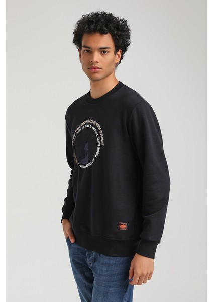 Bisiklet Yaka Lacivert Slim Fit Sweatshirt 23FWM60147 indirimleri