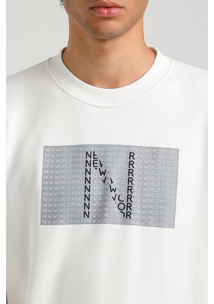 Bisiklet Yaka Ekru Slim Fit Sweatshirt 23FWM60152 fiyatları