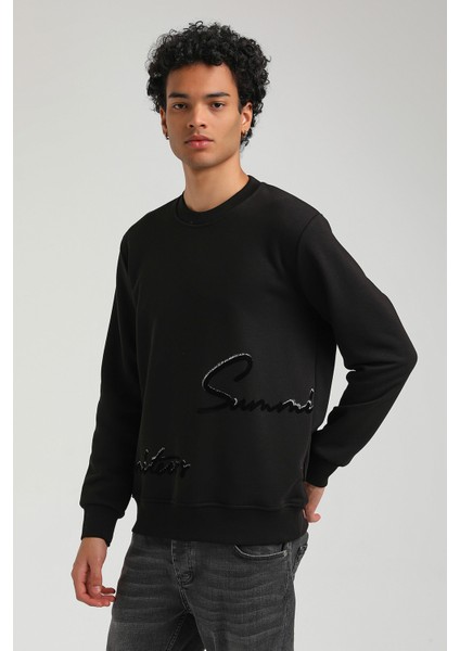 Bisiklet Yaka Siyah Slim Fit Sweatshirt 23FWM60150 fiyatları