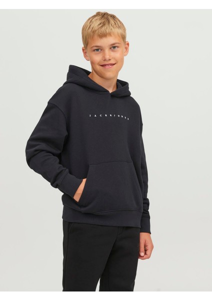 Logo Baskili Kapüsonlu Sweatshirt - Çocuk