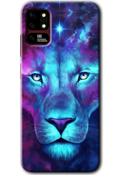 Reeder S19 Max Kılıf Hd Desen Baskılı Arka Kapak - Neon Lion