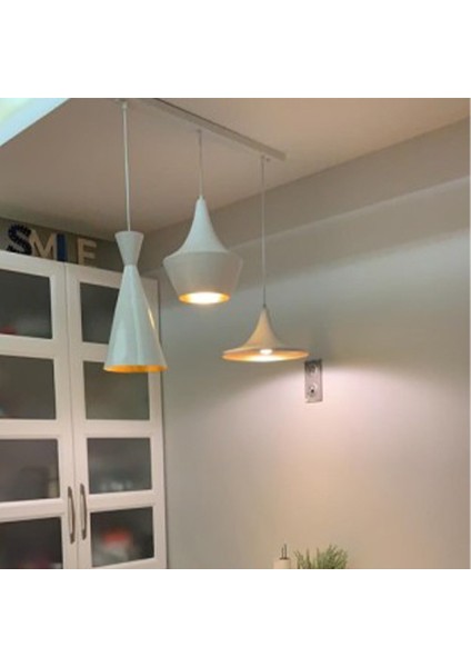 Üçlü Magna Beyaz Avize Üçlü Sarkıt Muftak Yemek Masası Salon Masaüstü Avize Hediye Aydınlatma fırsatları