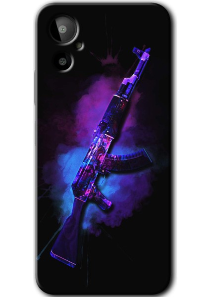 General Mobile 23 Se Kılıf Hd Desen Baskılı Arka Kapak + Kırılmaz Cam - Ak